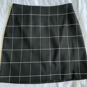 NWT Black and white plaid skirt